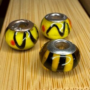 Glass Beads Murano silver 925 jewelry bracelet necklace yellow